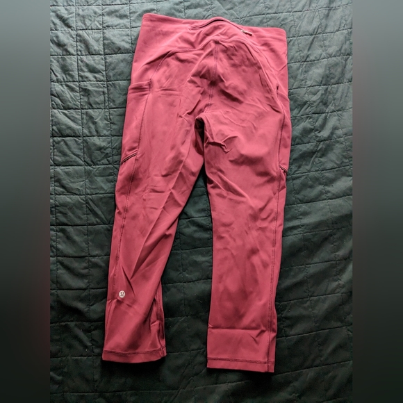 Maroon Lululemon Capri leggings - Picture 2 of 3